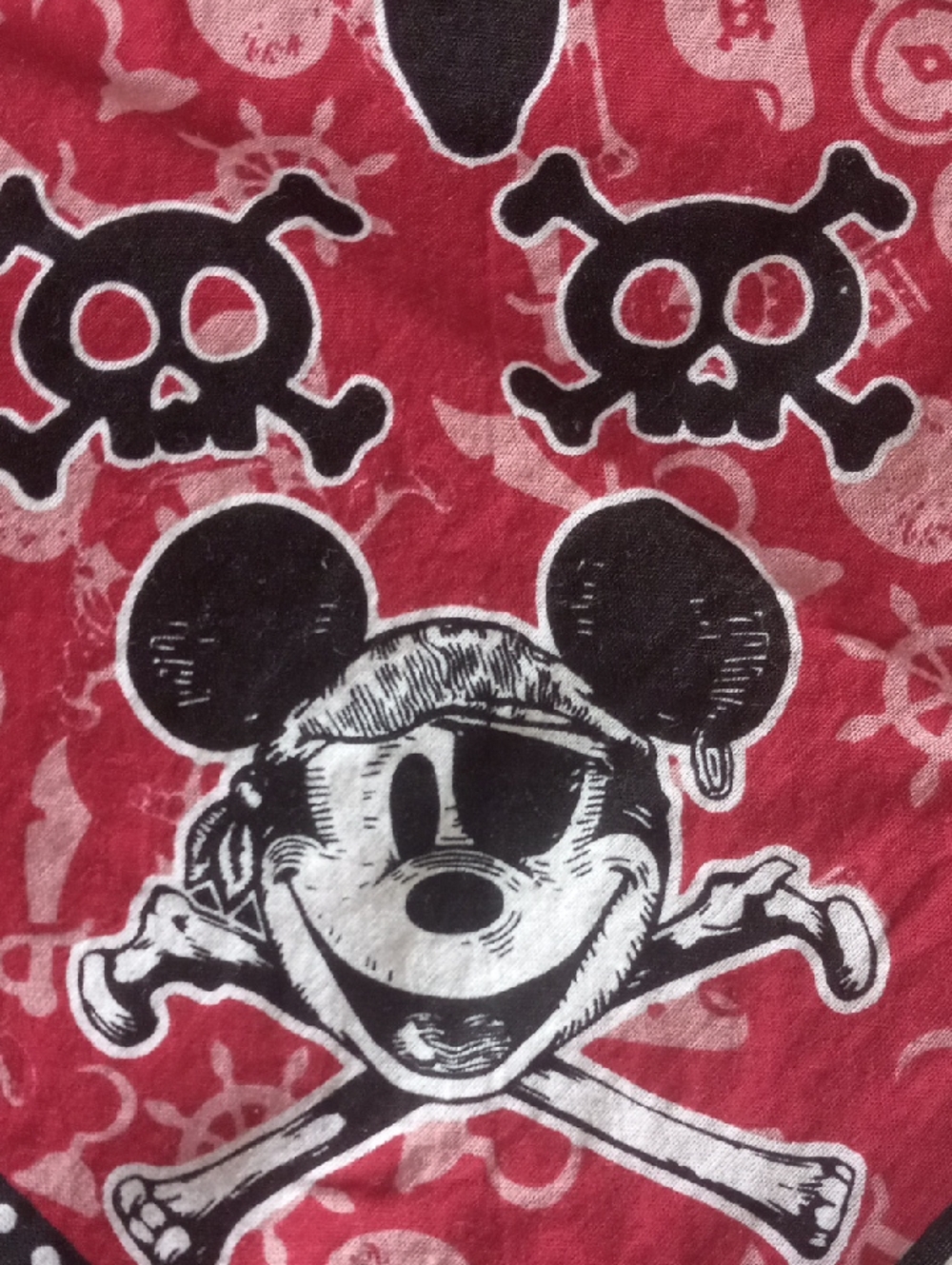 Disney Mickey And Minnie Mouse Pirate Skull And Crossbone Bandana